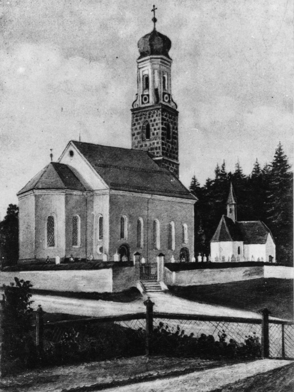 Markus Schreiber zeichnete 1910 die Kirchen des Dekanats Traunstein. Fotos der Ansichtskarten im Heimatarchiv Vachendorf.