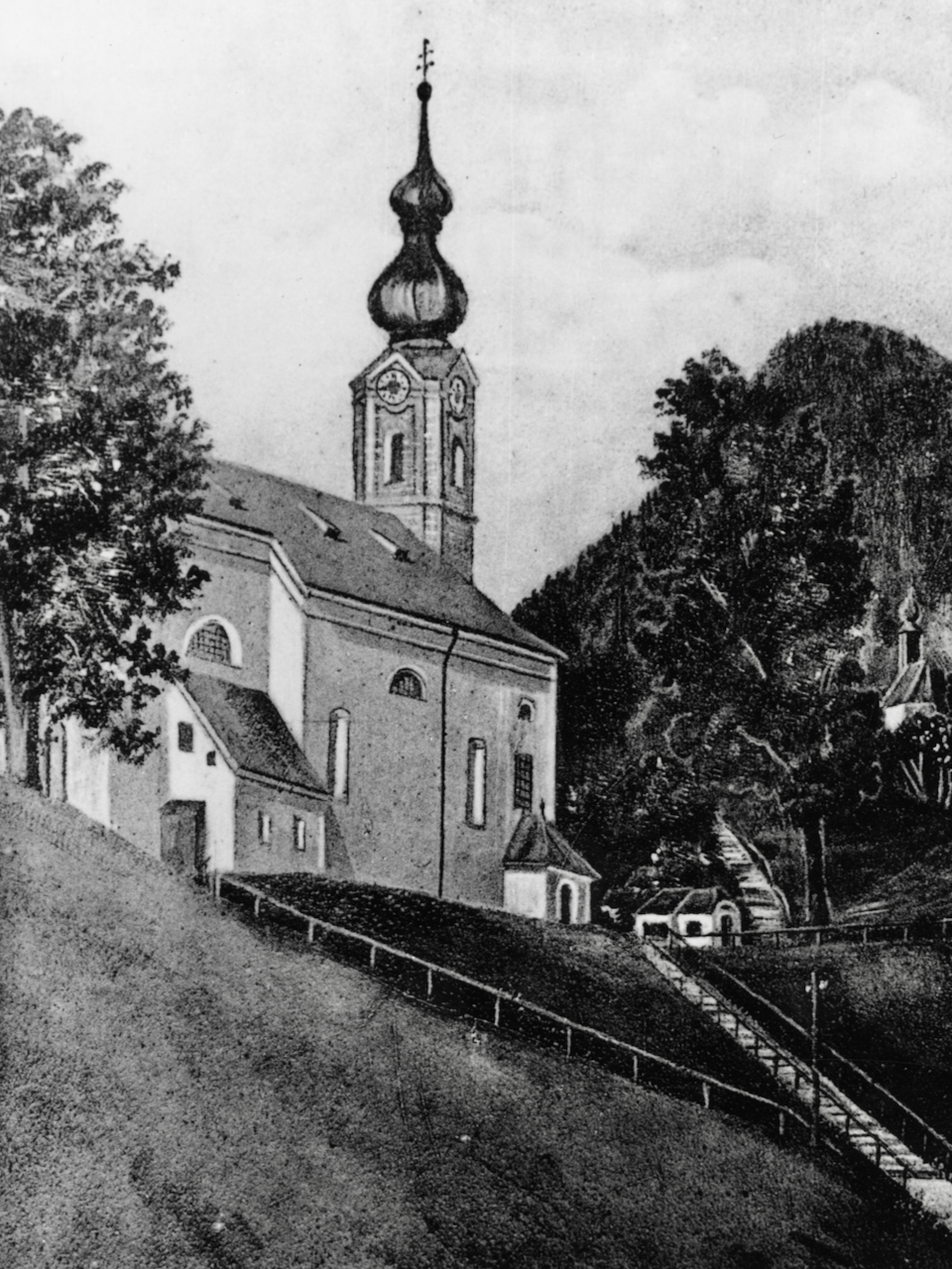 Markus Schreiber zeichnete 1910 die Kirchen des Dekanats Traunstein. Fotos der Ansichtskarten im Heimatarchiv Vachendorf.