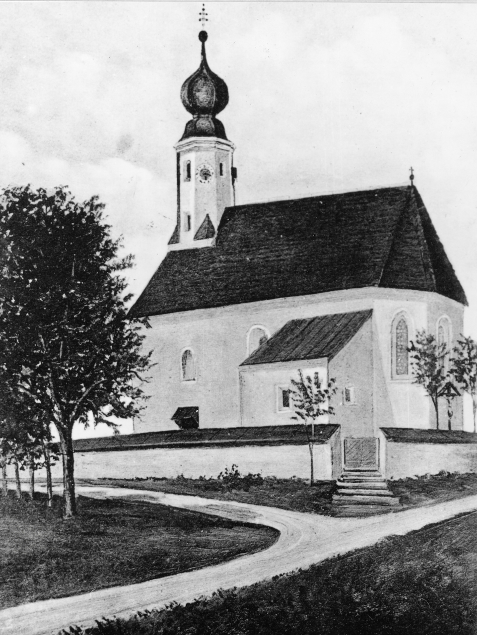 Markus Schreiber zeichnete 1910 die Kirchen des Dekanats Traunstein. Fotos der Ansichtskarten im Heimatarchiv Vachendorf.