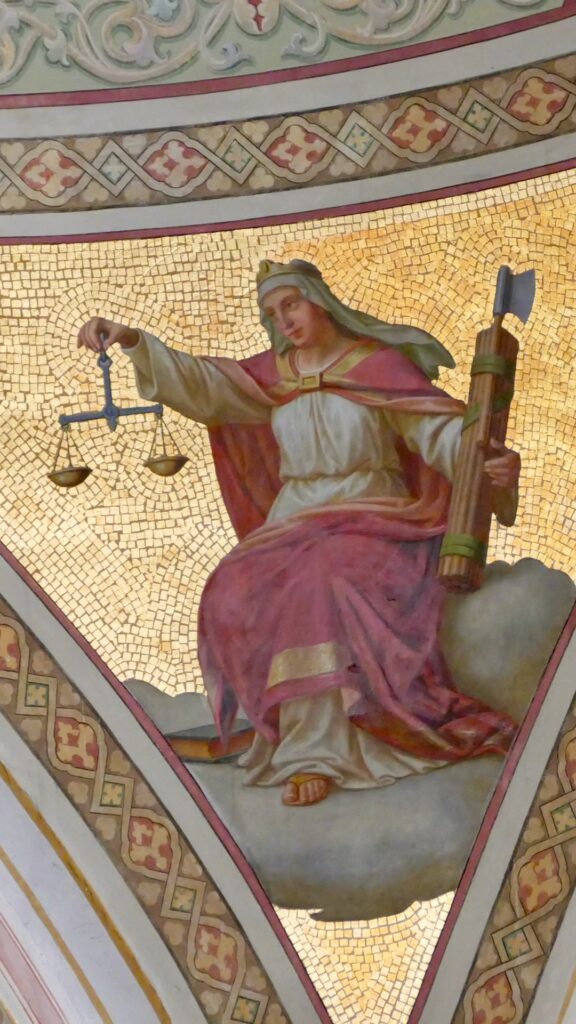 Bergen st aegidius wandbild justizia