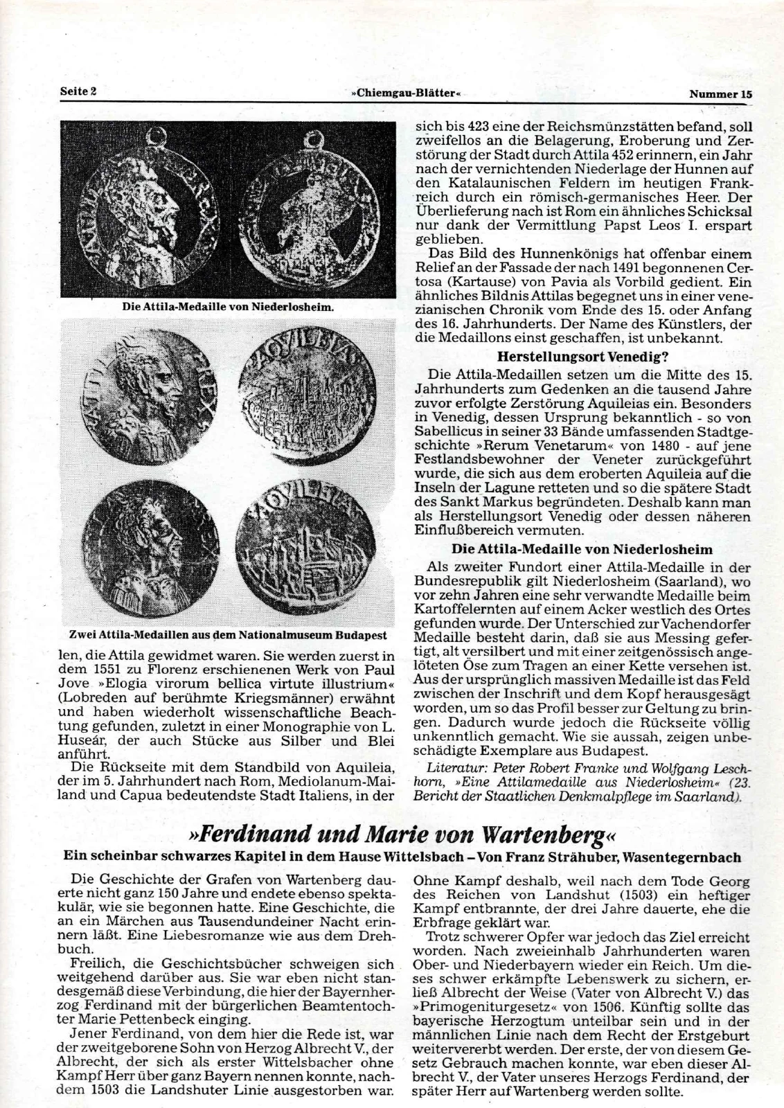 Die Attila-Medaille von Vachendorf – Scanseite 2 von 2