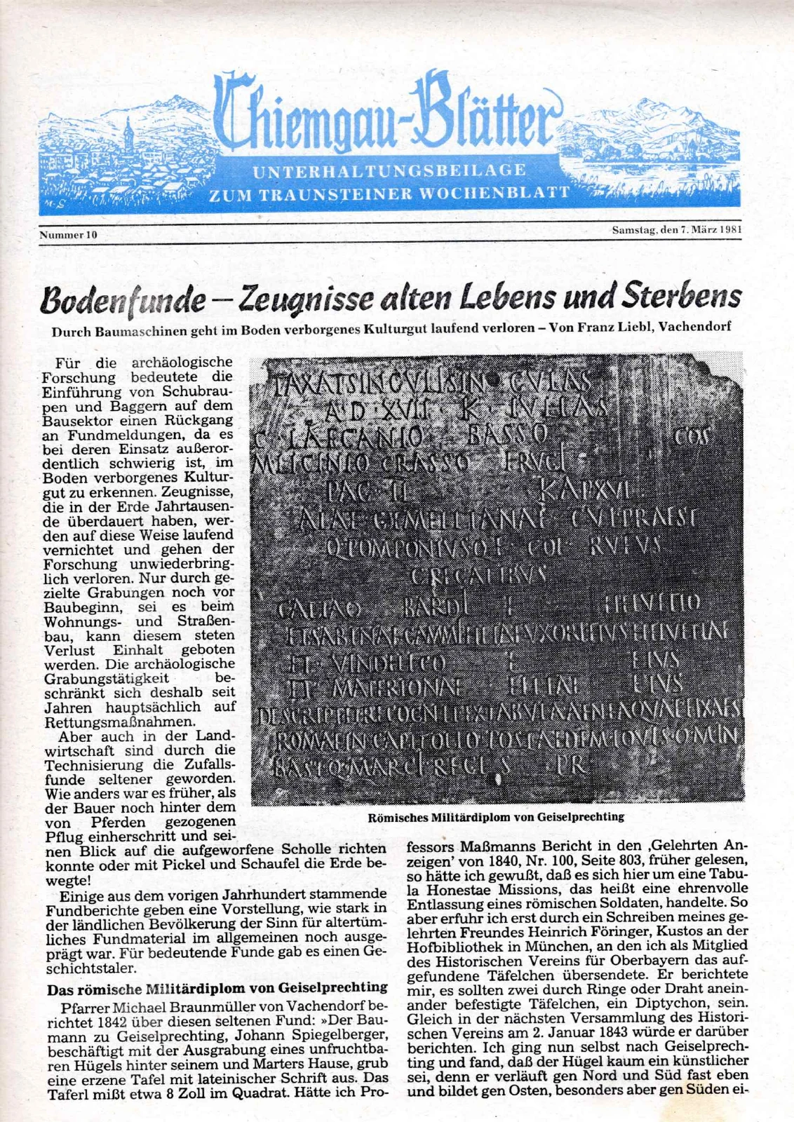 Bodenfunde – Zeugnisse alten Lebens und Sterbens – Scanseite 1 von 3