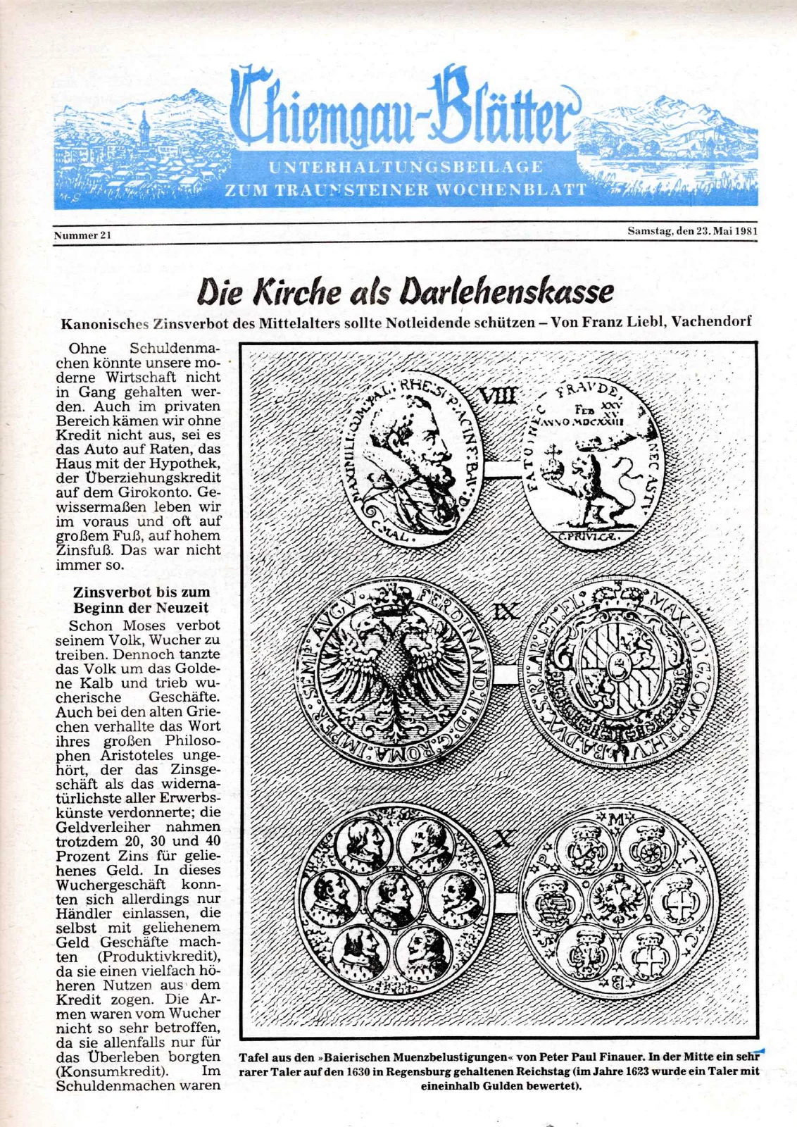 Die Kirche als Darlehenskasse – Scanseite 1 von 3
