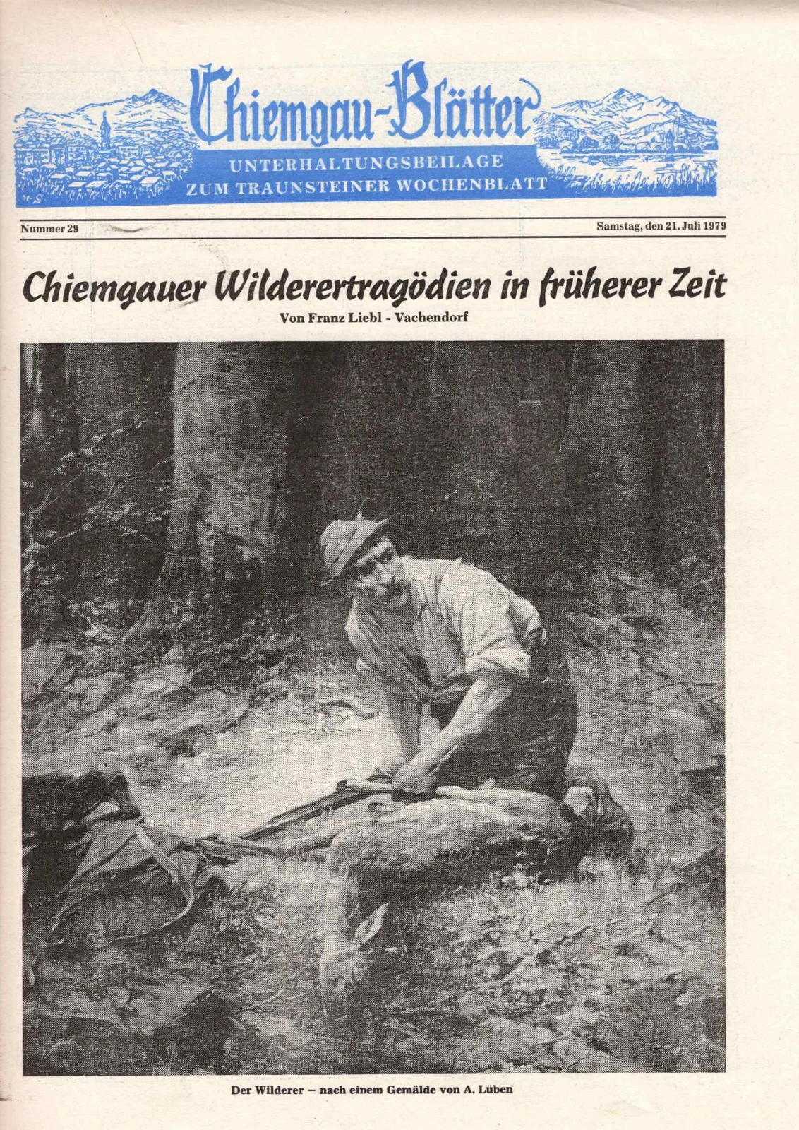 Chiemgauer Wilderertragödien in früherer Zeit – Scanseite 1 von 6