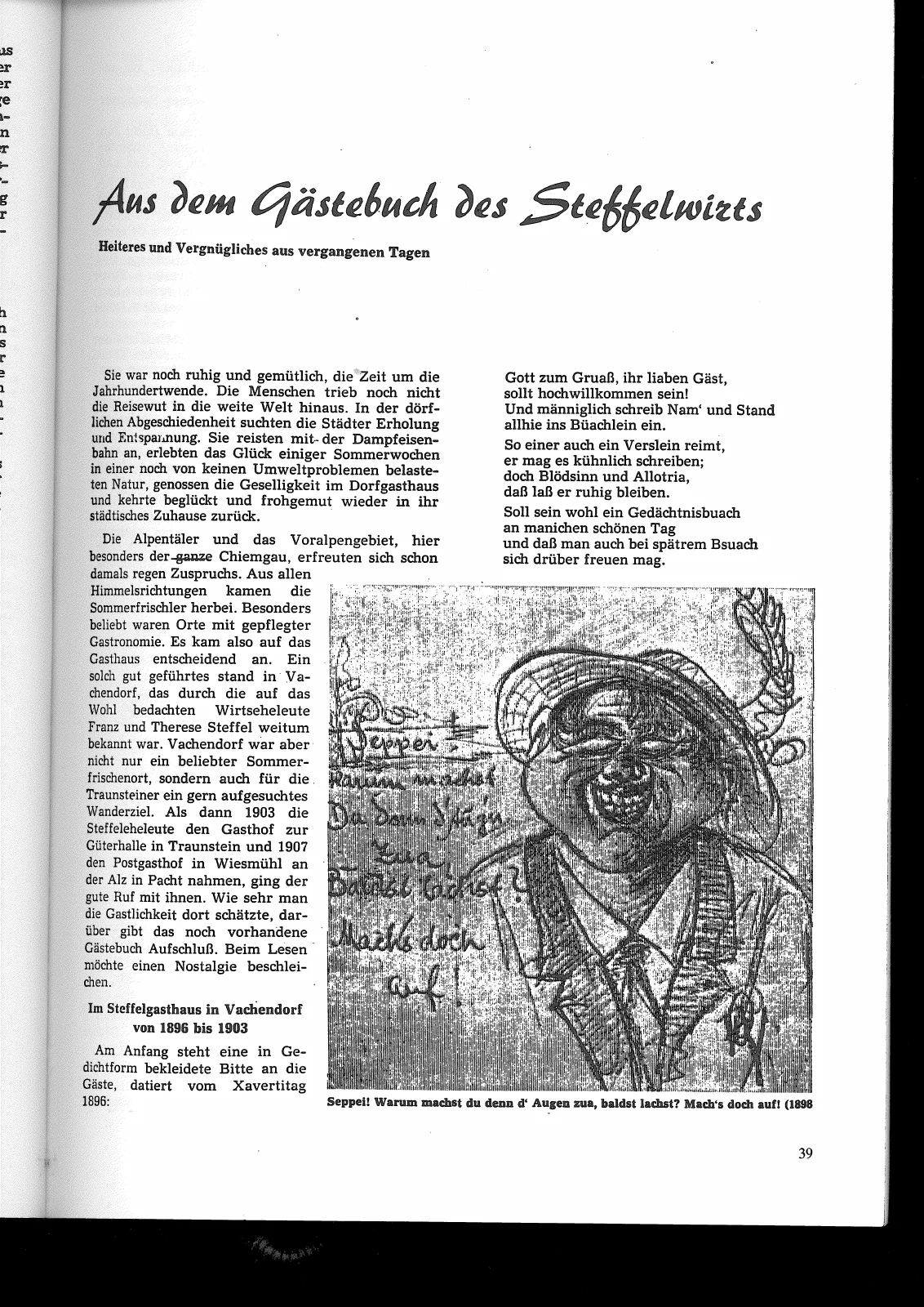 Aus dem Gästebuch des Steffelwirts – Scanseite 1 von 8