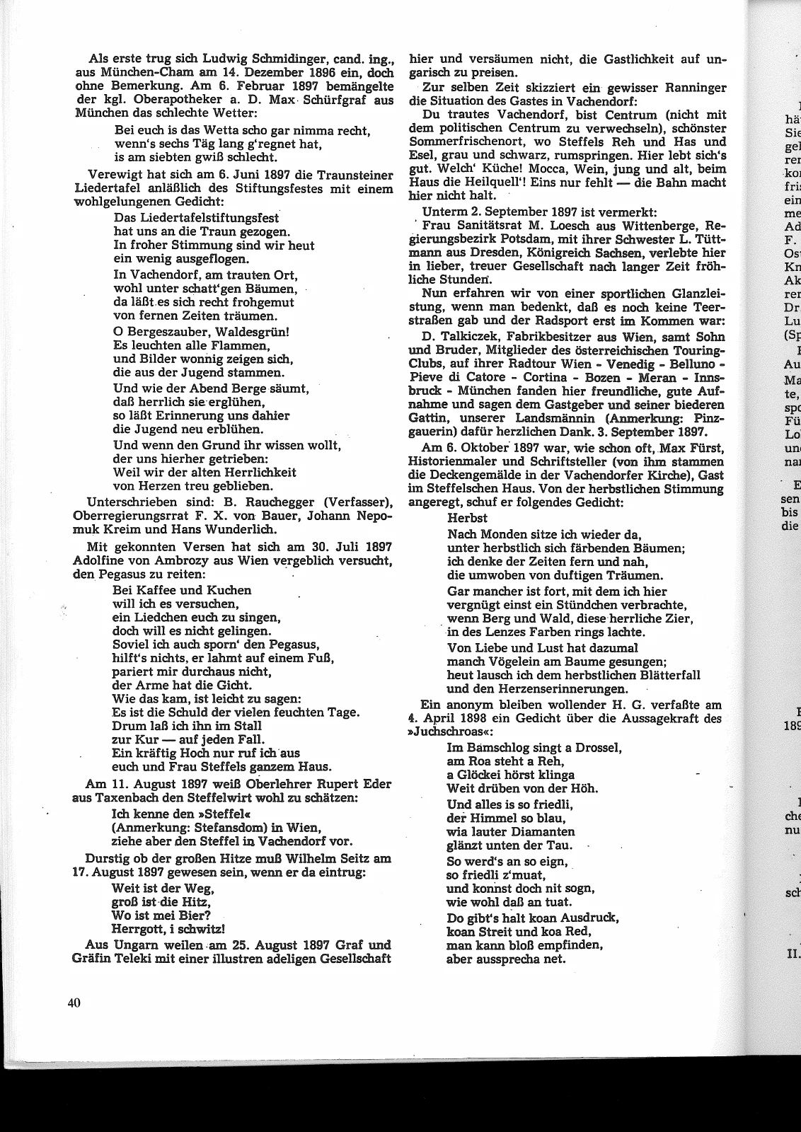 Aus dem Gästebuch des Steffelwirts – Scanseite 2 von 8