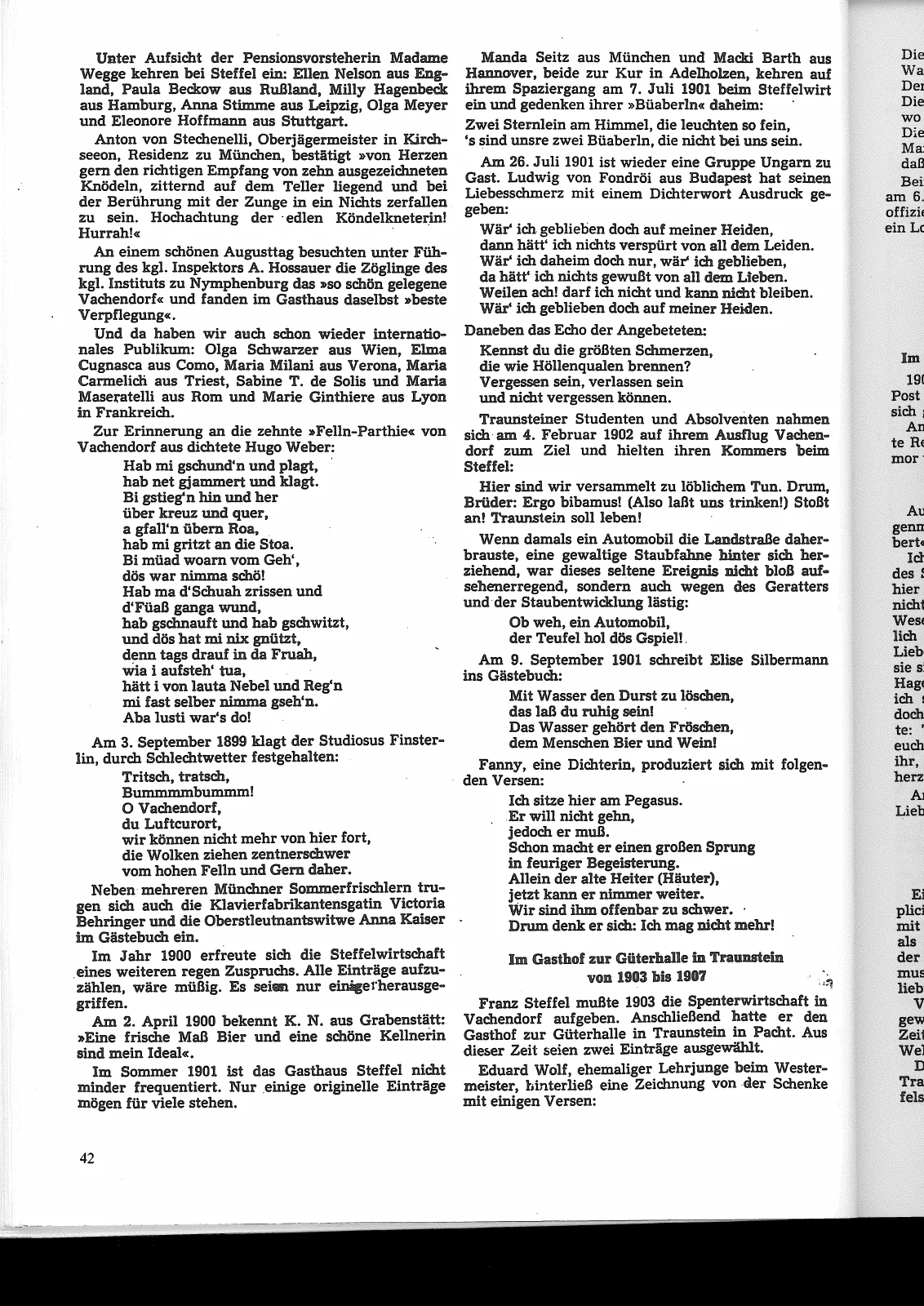 Aus dem Gästebuch des Steffelwirts – Scanseite 4 von 8