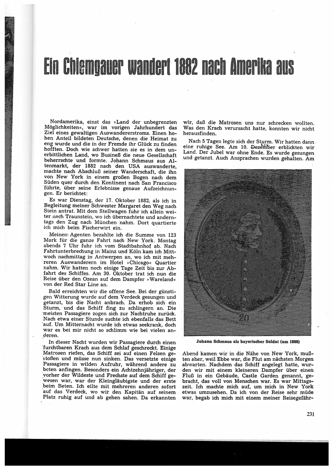 Ein Chiemgauer wandert 1882 nach Amerika aus – Scanseite 1 von 4