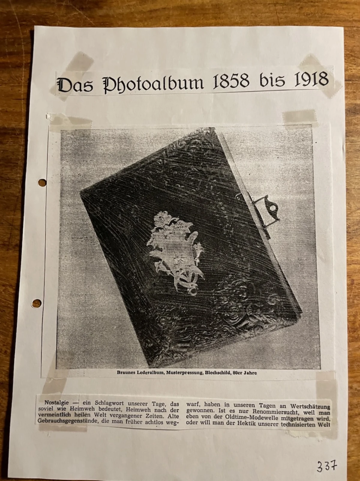 Das Photoalbum 1858 bis 1918 – Scanseite 1 von 5