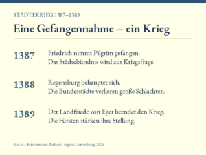 Städtekrieg 1387–1389: Verlauf. Eigene historische Informationstafel.