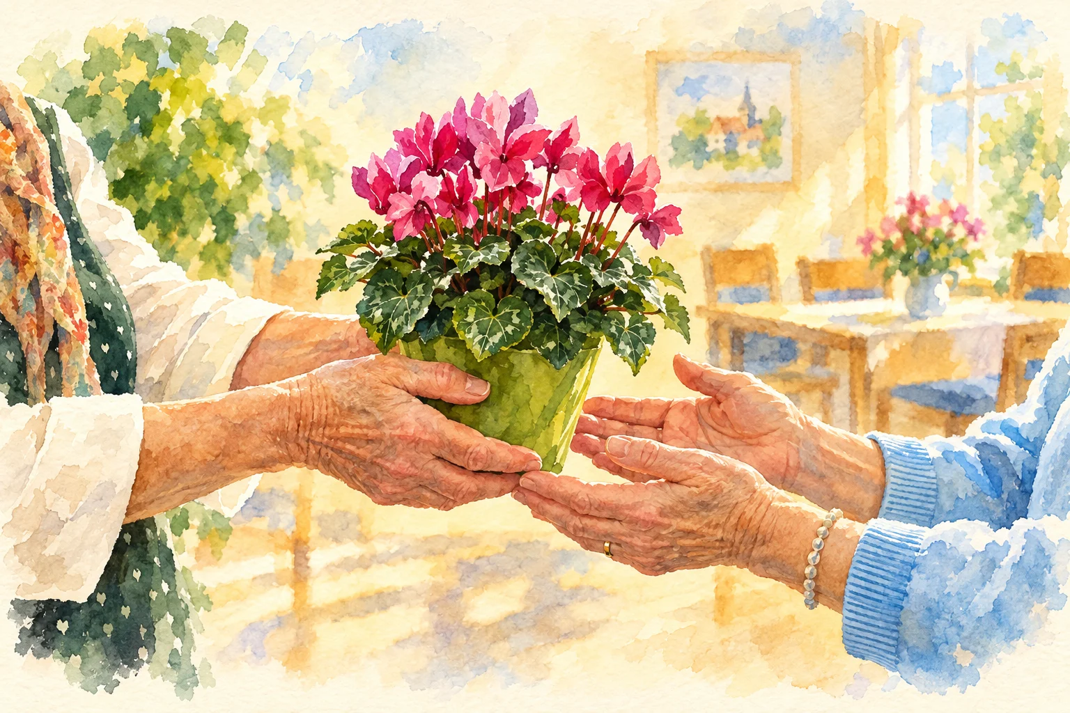 Aquarellmotiv für Frauengemeinschaft Vachendorf