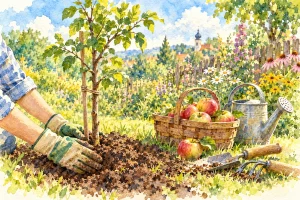 Aquarellmotiv für Gartenbauverein Vachendorf