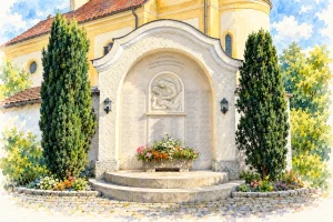 Aquarellmotiv für Krieger- und Soldatenkameradschaft Vachendorf